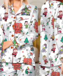 Funny Snoopy Pajamas Set Long, Christmas Apparel, Holiday Shirt, Christmas Party PJM, Merry Christmas Gift, Cute Christmas Dog Lover Gift