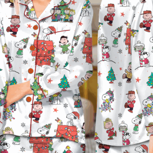 Funny Snoopy Pajamas Set Long, Christmas Apparel, Holiday Shirt, Christmas Party PJM, Merry Christmas Gift, Cute Christmas Dog Lover Gift
