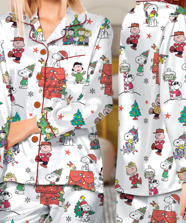 Funny Snoopy Pajamas Set Long, Christmas Apparel, Holiday Shirt, Christmas Party PJM, Merry Christmas Gift, Cute Christmas Dog Lover Gift