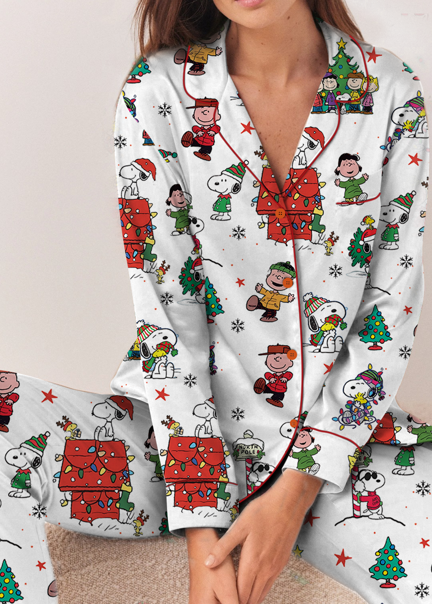 Funny Snoopy Pajamas Set Long, Christmas Apparel, Holiday Shirt, Christmas Party PJM, Merry Christmas Gift, Cute Christmas Dog Lover Gift - Image 3