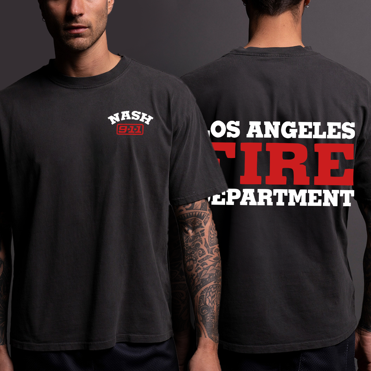 9-1-1 TV Show LAFD Crewneck Sweatshirt,Los Angeles Fire Department Fan Tee - Image 2