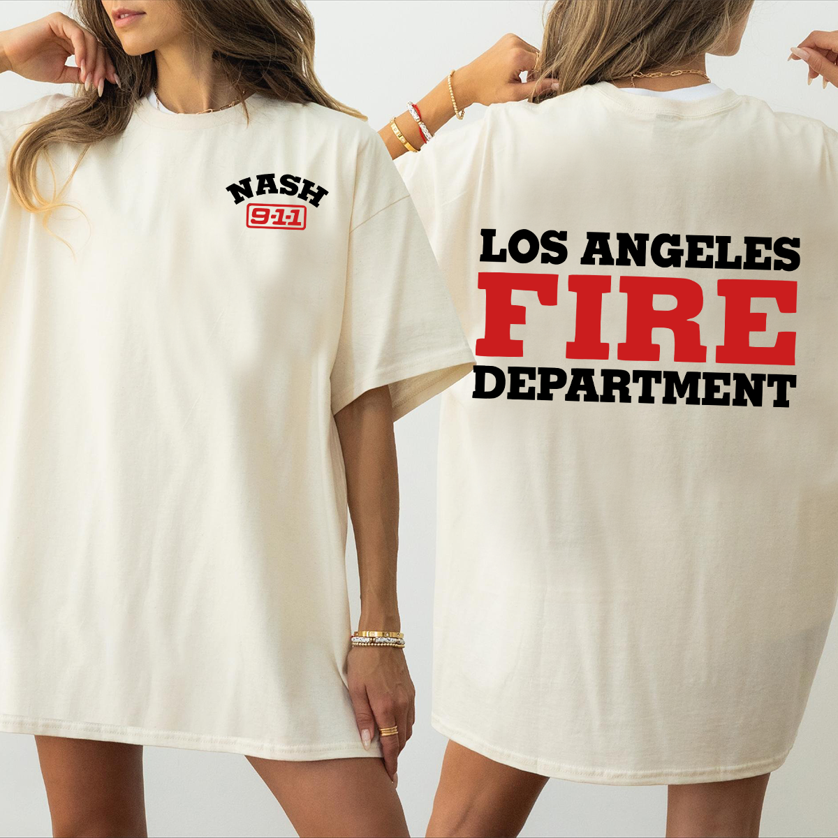 9-1-1 TV Show LAFD Crewneck Sweatshirt,Los Angeles Fire Department Fan Tee - Image 3