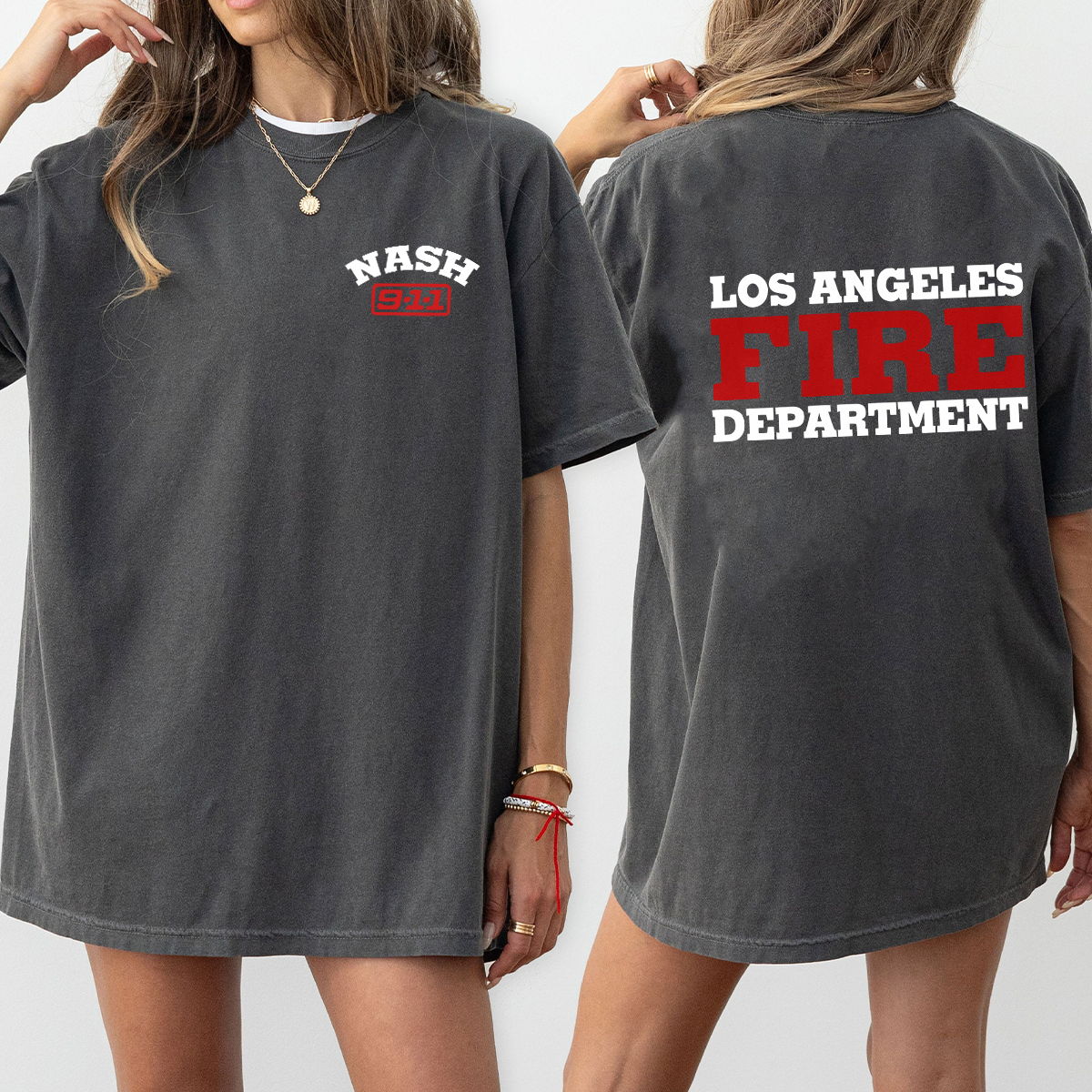 9-1-1 TV Show LAFD Crewneck Sweatshirt,Los Angeles Fire Department Fan Tee - Image 4