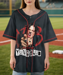 Alternative view of 2025 Concert Dates Baseball Jersey, Yungblud Idols World Tour Jersey