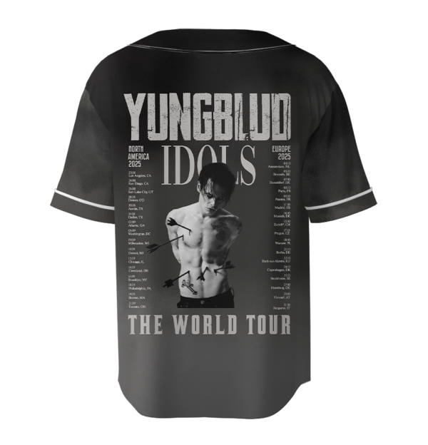 Alternative view of Vintage Yungblud 2025 New Album IDOLS tour Baseball Jersey