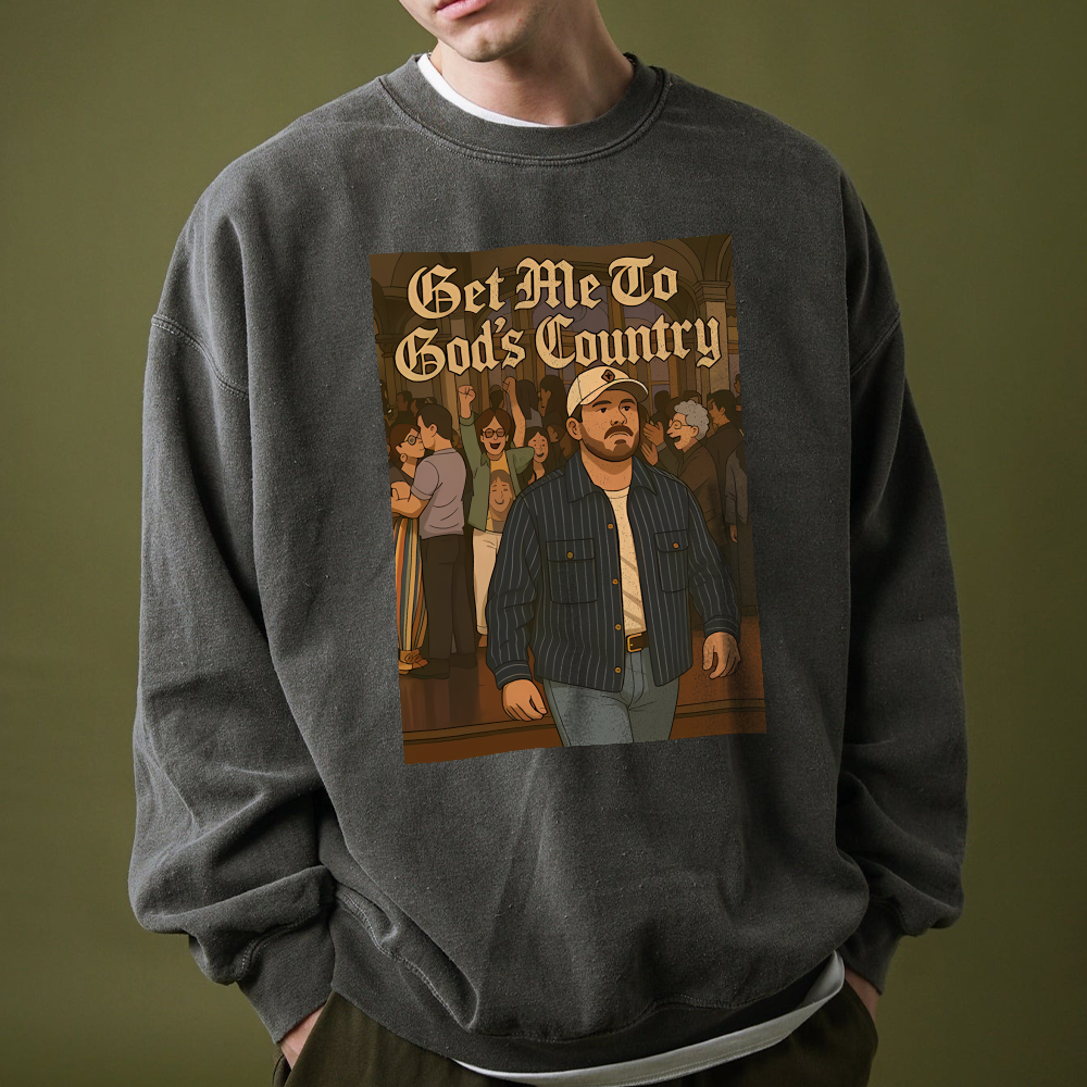 Vintage Get Me to God's Country Funny Animation Meme TShirt, Saturday Night Live Morgan Joke Tee, Wallen Country SNL Gift Shirt - Image 3