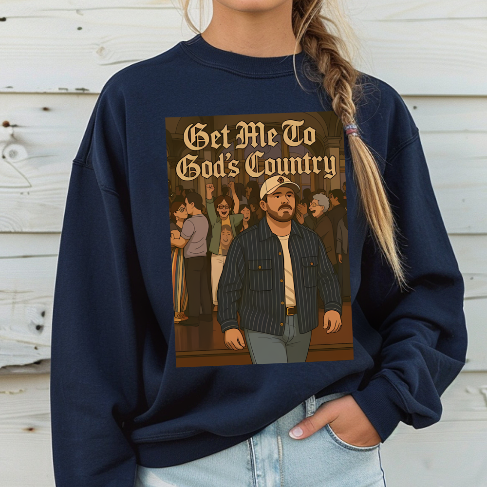 Vintage Get Me to God's Country Funny Animation Meme TShirt, Saturday Night Live Morgan Joke Tee, Wallen Country SNL Gift Shirt - Image 4