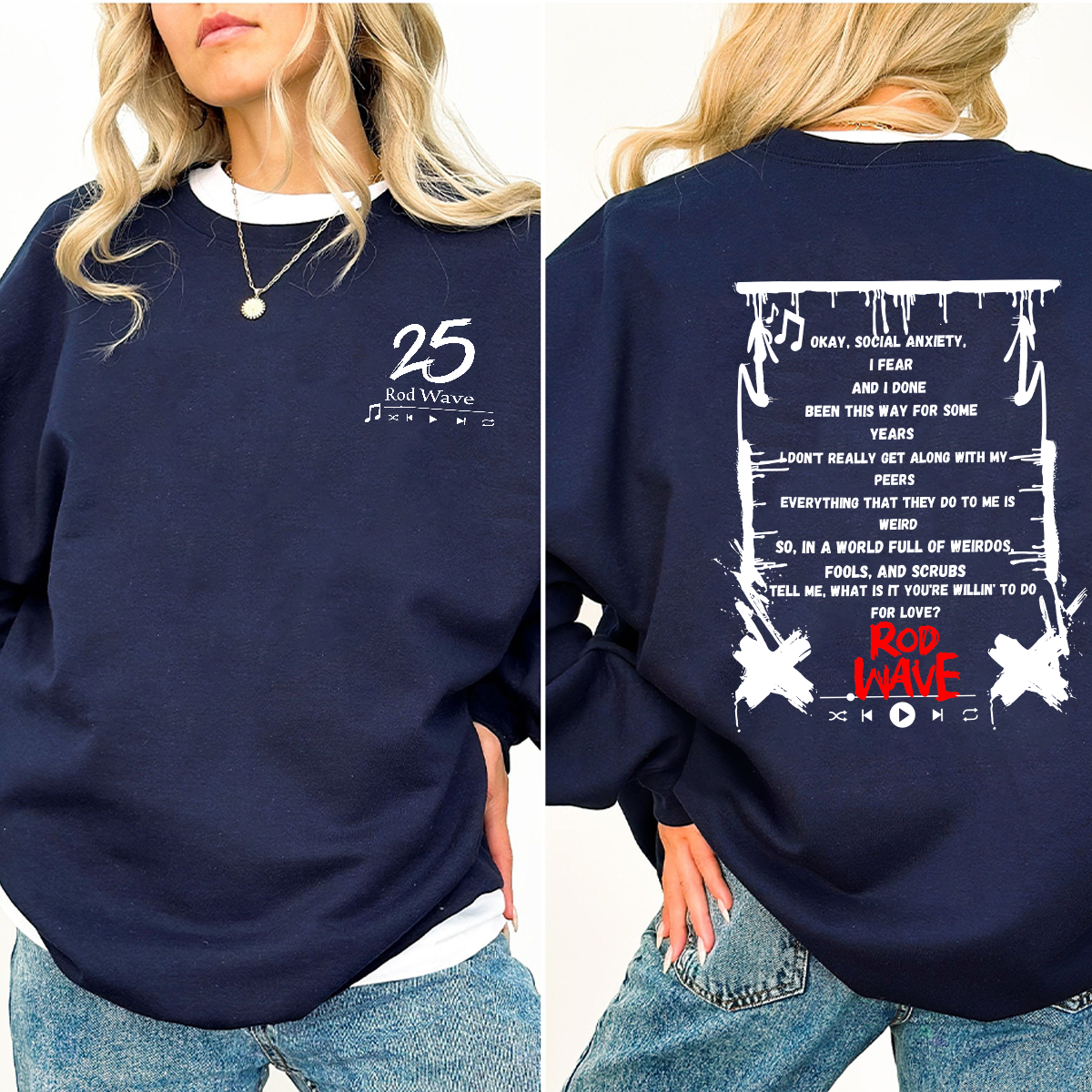 Unisex Rod Wave "25" T-Shirt, Personalized Wave Baseball Jersey, Rod Baseball Jersey, Baseball Jersey Outfit - Image 2