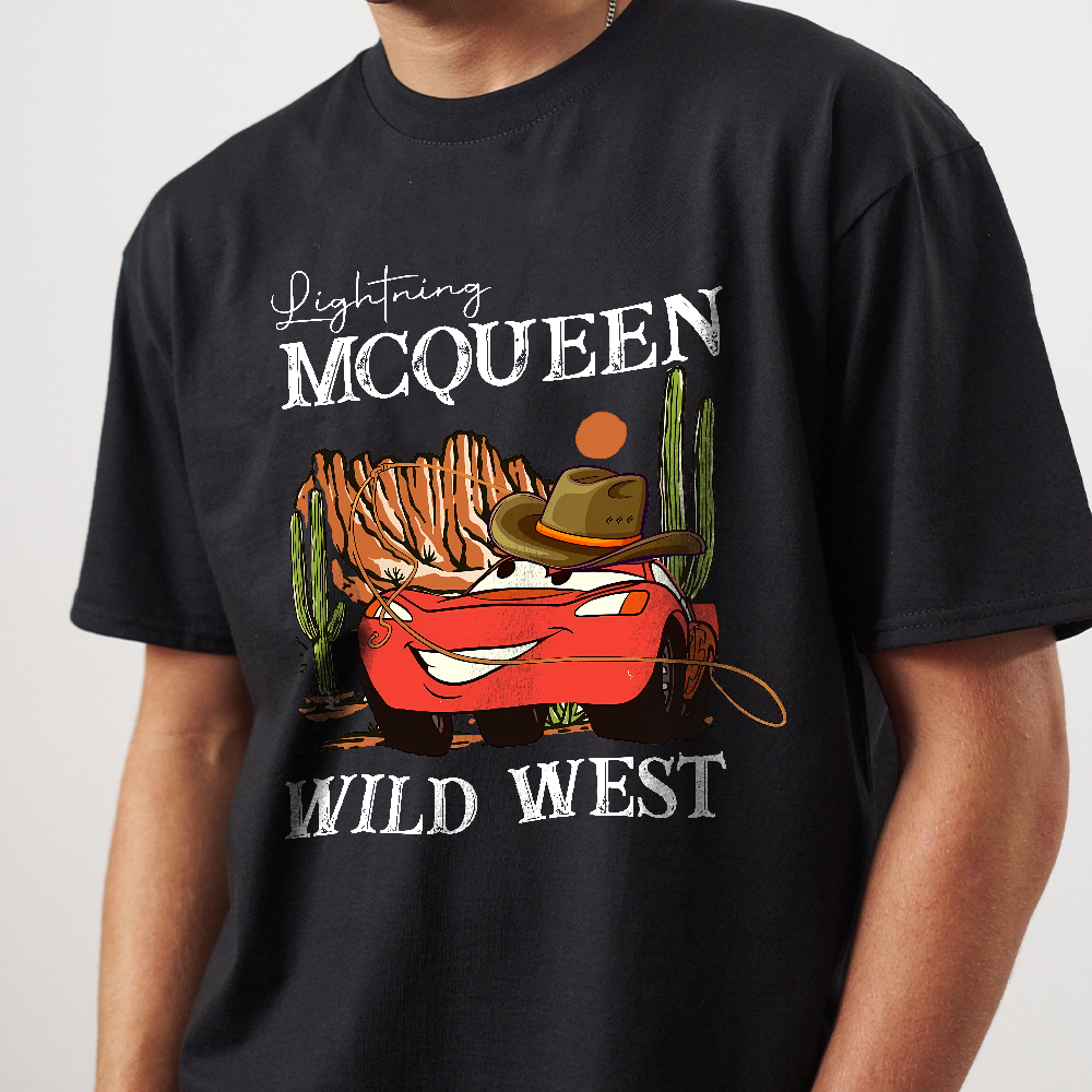 Retro Lightning McQueen Western Cowboy Wild West T-Shirts, Disney Pixar Cars Shirt, Cars Land Piston Cup Tee, Radiator Tee - Image 5