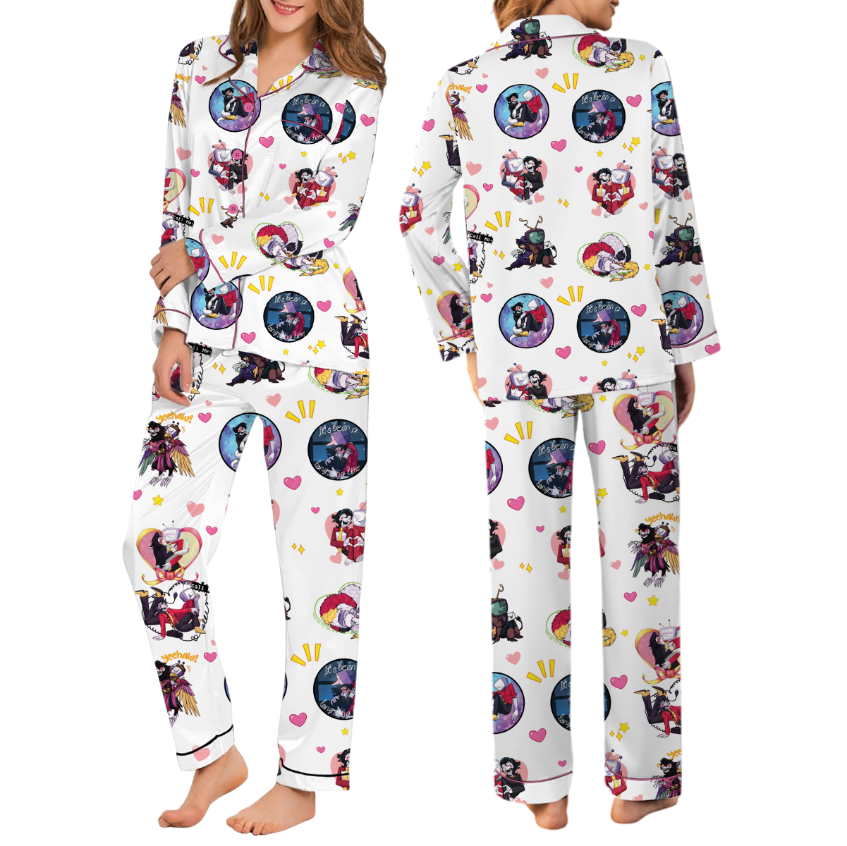 Tenna Deltarune Game Pajamas Set Long, It’s TV Time Meme PJM, Funny Tenna Fan Tee - Image 2