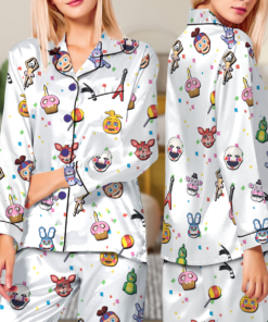 Halloween Horror nights 2025 Pajamas Set Long, Universal Studios Scary movie shirt, Five Nights at Freddy's Halloween Pjm