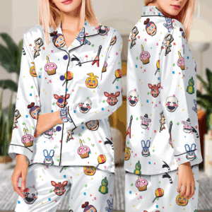 Halloween Horror nights 2025 Pajamas Set Long, Universal Studios Scary movie shirt, Five Nights at Freddy's Halloween Pjm