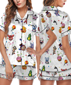 Halloween Horror nights 2025 Pajamas Set Short, Universal Studios Scary movie shirt, Five Nights at Freddy's Halloween Pjm