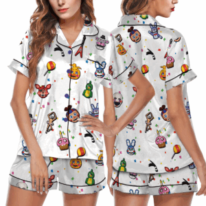 Halloween Horror nights 2025 Pajamas Set Short, Universal Studios Scary movie shirt, Five Nights at Freddy's Halloween Pjm