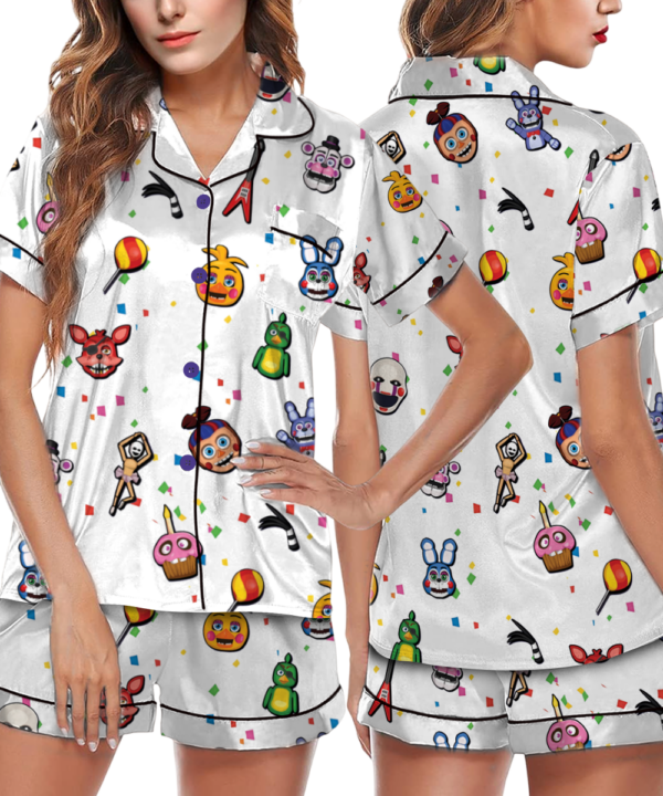Halloween Horror nights 2025 Pajamas Set Short, Universal Studios Scary movie shirt, Five Nights at Freddy's Halloween Pjm