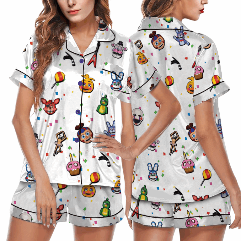 Halloween Horror nights 2025 Pajamas Set Short, Universal Studios Scary movie shirt, Five Nights at Freddy's Halloween Pjm