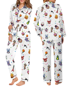 Alternative view of Halloween Horror nights 2025 Pajamas Set Long, Universal Studios Scary movie shirt, Five Nights at Freddy's Halloween Pjm