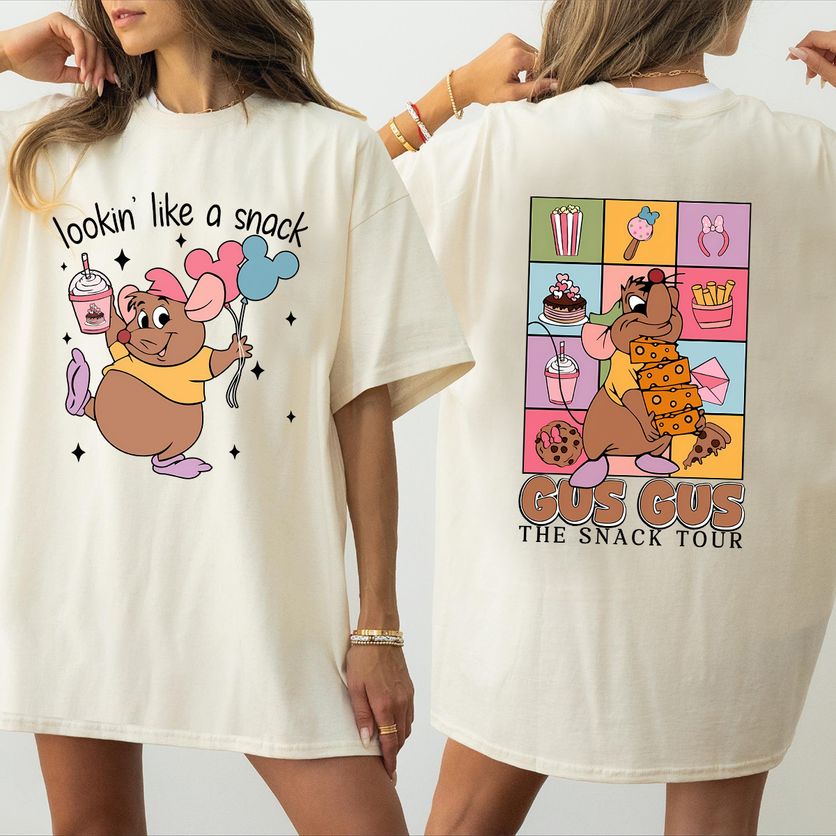 Two Sided Gus Gus Looking Like A Snack Shirt, Gus Mouse The Snack Tour T-shirt, Food Wine Festival 2025 - Image 4