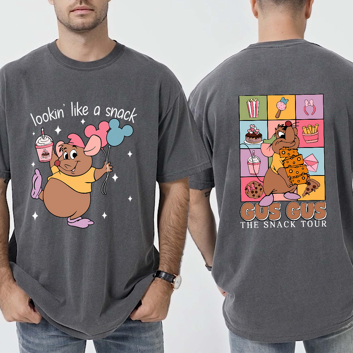 Two Sided Gus Gus Looking Like A Snack Shirt, Gus Mouse The Snack Tour T-shirt, Food Wine Festival 2025 - Image 5