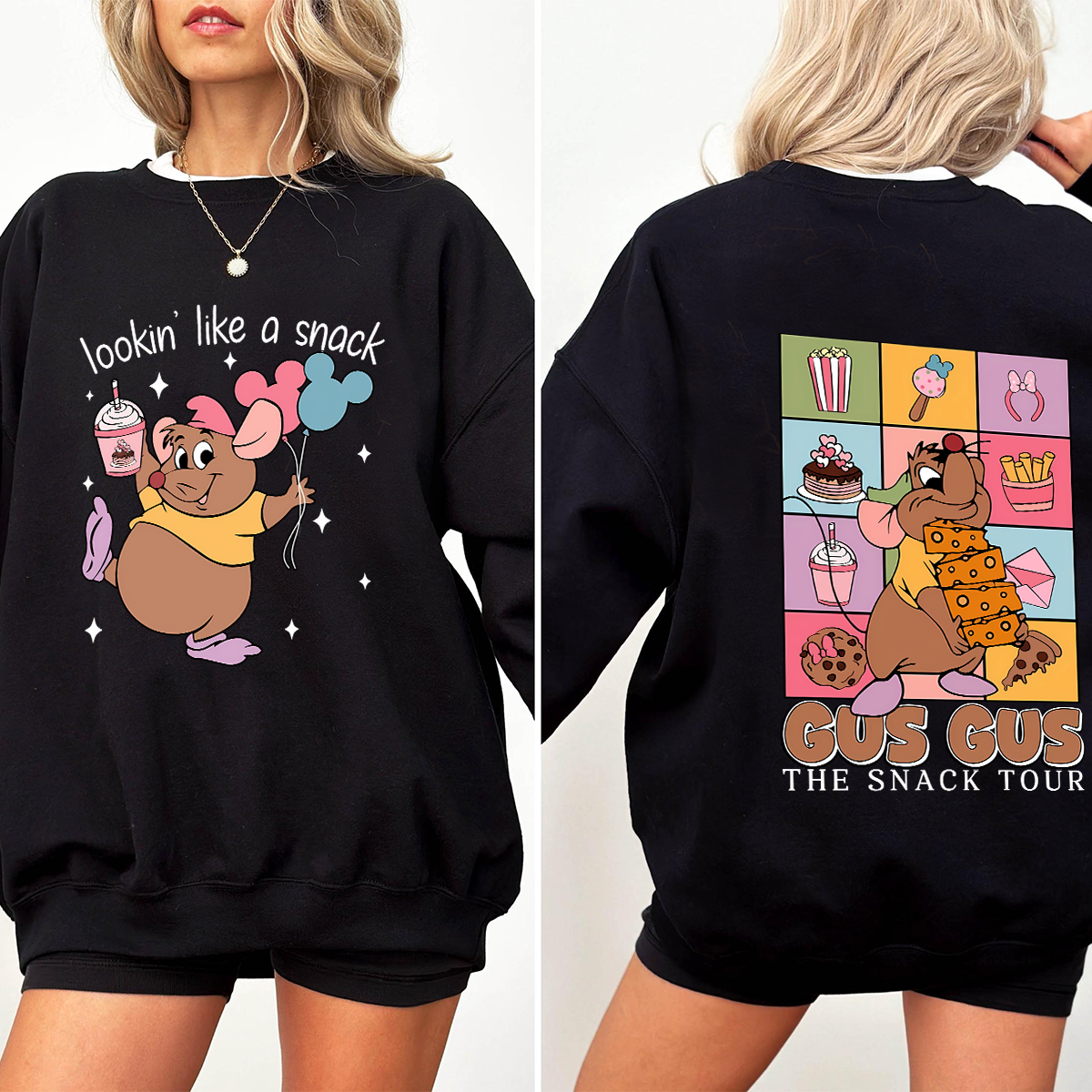 Two Sided Gus Gus Looking Like A Snack Shirt, Gus Mouse The Snack Tour T-shirt, Food Wine Festival 2025 - Image 2