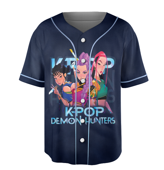 Kpop Demon Hunters Jersey, Huntrix Girl Baseball Jersey, Kpop idol group Shirt - Image 2
