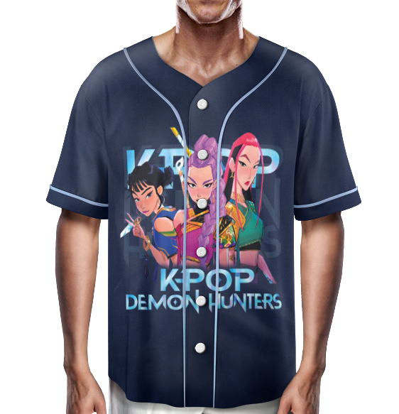 Kpop Demon Hunters Jersey, Huntrix Girl Baseball Jersey, Kpop idol group Shirt - Image 3