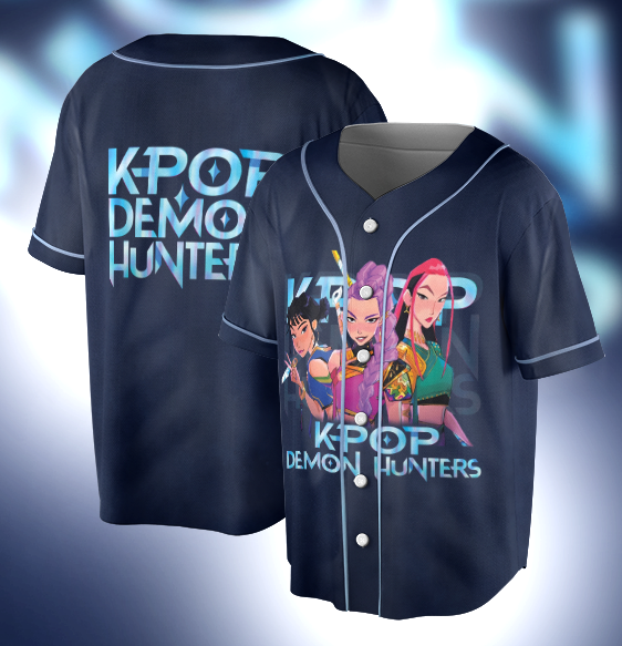 Kpop Demon Hunters Jersey, Huntrix Girl Baseball Jersey, Kpop idol group Shirt