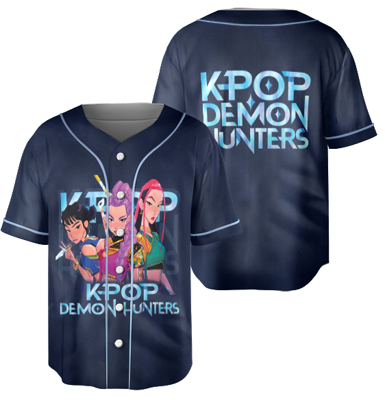 Kpop Demon Hunters Jersey, Huntrix Girl Baseball Jersey, Kpop idol group Shirt - Image 4