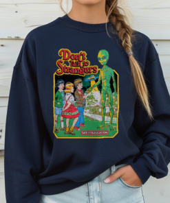 Alternative view of Don't Talk To Strangers Shirt, Stranger Alien T Shirt, Halloween Alien Shirt, Halloween Crewneck, Funny Halloween Shirt