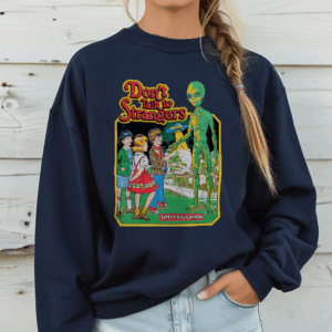 Alternative view of Don't Talk To Strangers Shirt, Stranger Alien T Shirt, Halloween Alien Shirt, Halloween Crewneck, Funny Halloween Shirt