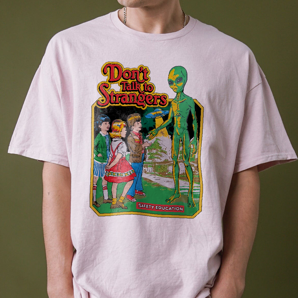 Don't Talk To Strangers Shirt, Stranger Alien T Shirt, Halloween Alien Shirt, Halloween Crewneck, Funny Halloween Shirt