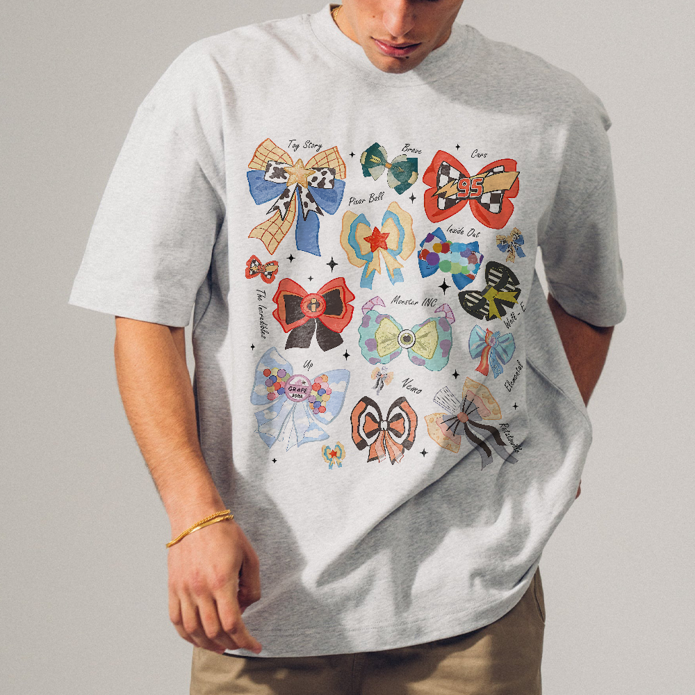 Coquette Bows Watercolor Pixar Movies T-shirt, Inside Out, Monster Inc, Toy Story Land Tee, Cars, Pixar Fest , Disneyland Resort Family Trip - Image 2