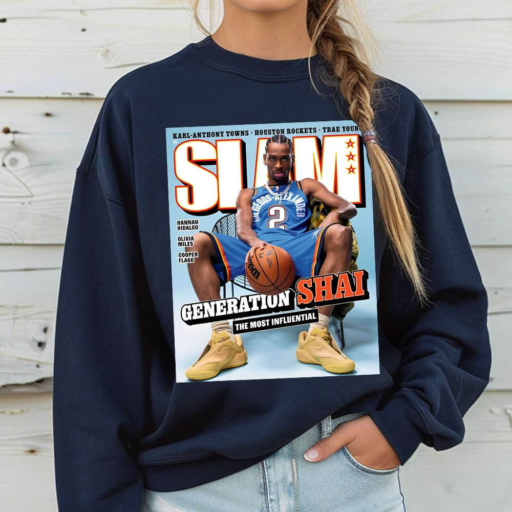 Shai Gilgeous-Alexander 'Generation Shai' SLAM Magazine T-Shirt, Shai Gilgeous-Alexander SGA Sweatshirt, Oklahoma City Thunder Okc NBA SLAM Cover T-Shirt - Image 4