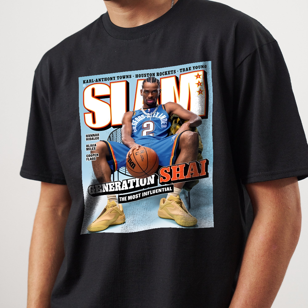 Shai Gilgeous-Alexander 'Generation Shai' SLAM Magazine T-Shirt, Shai Gilgeous-Alexander SGA Sweatshirt, Oklahoma City Thunder Okc NBA SLAM Cover T-Shirt - Image 5