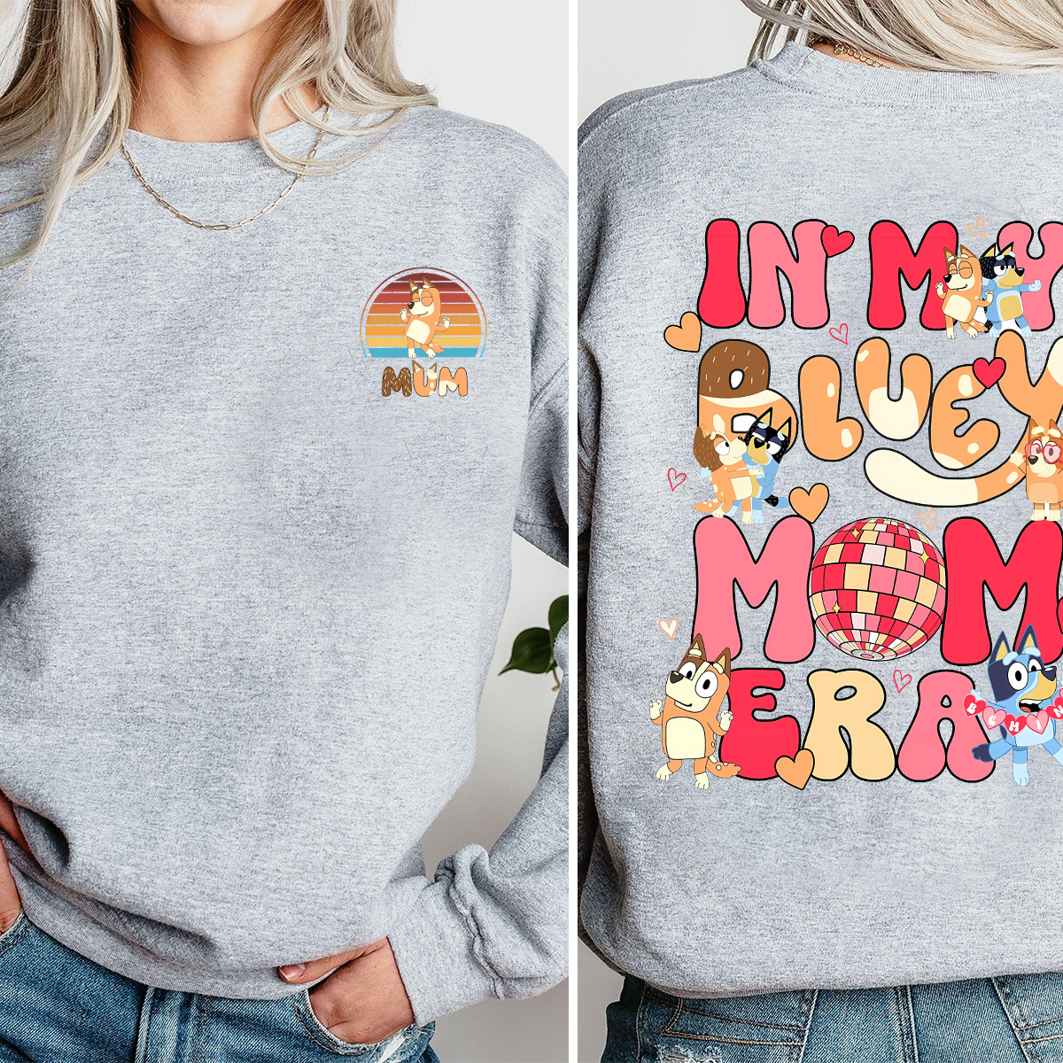 In My Bluey Mom Era Unisex T-Shirt, Bluey Mom Era Retro T-Shirt - Funny Mom - Image 4