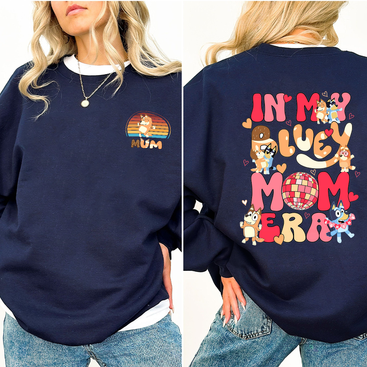 In My Bluey Mom Era Unisex T-Shirt, Bluey Mom Era Retro T-Shirt - Funny Mom - Image 3