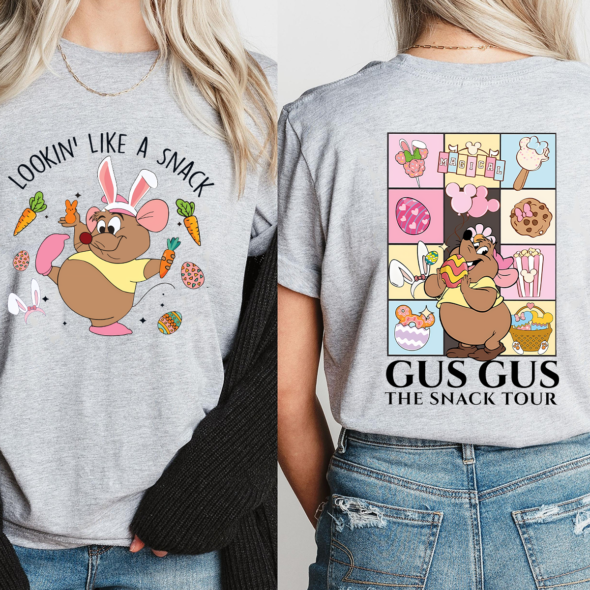 Lookin' Like A Snack Easter T-shirt, Gus Gus Easter Day Tee, Easter Eggs T-Shirt, Easter Bunny Ears Sweater, Easter Mouse Sweatshirt - Image 5