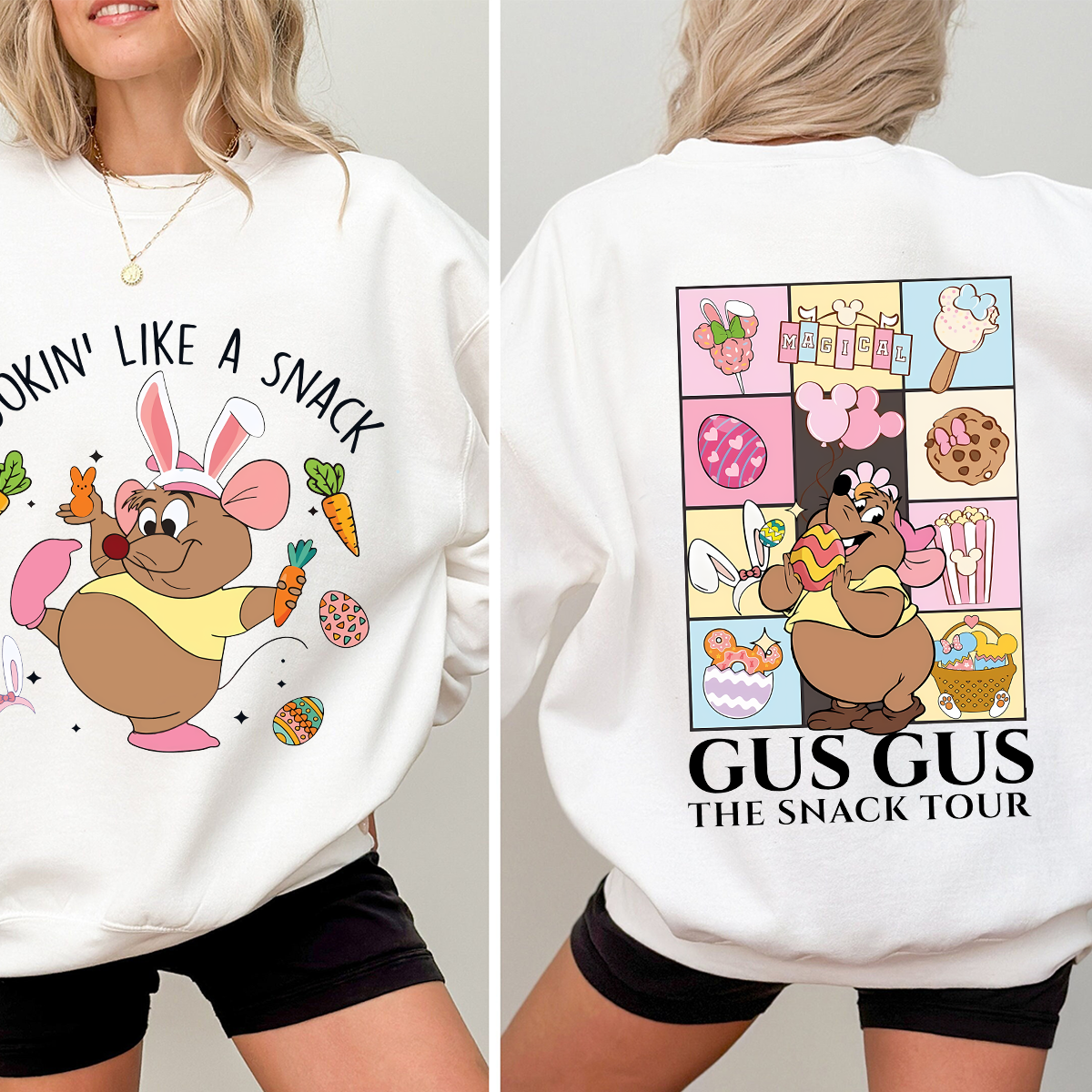 Lookin' Like A Snack Easter T-shirt, Gus Gus Easter Day Tee, Easter Eggs T-Shirt, Easter Bunny Ears Sweater, Easter Mouse Sweatshirt - Image 4