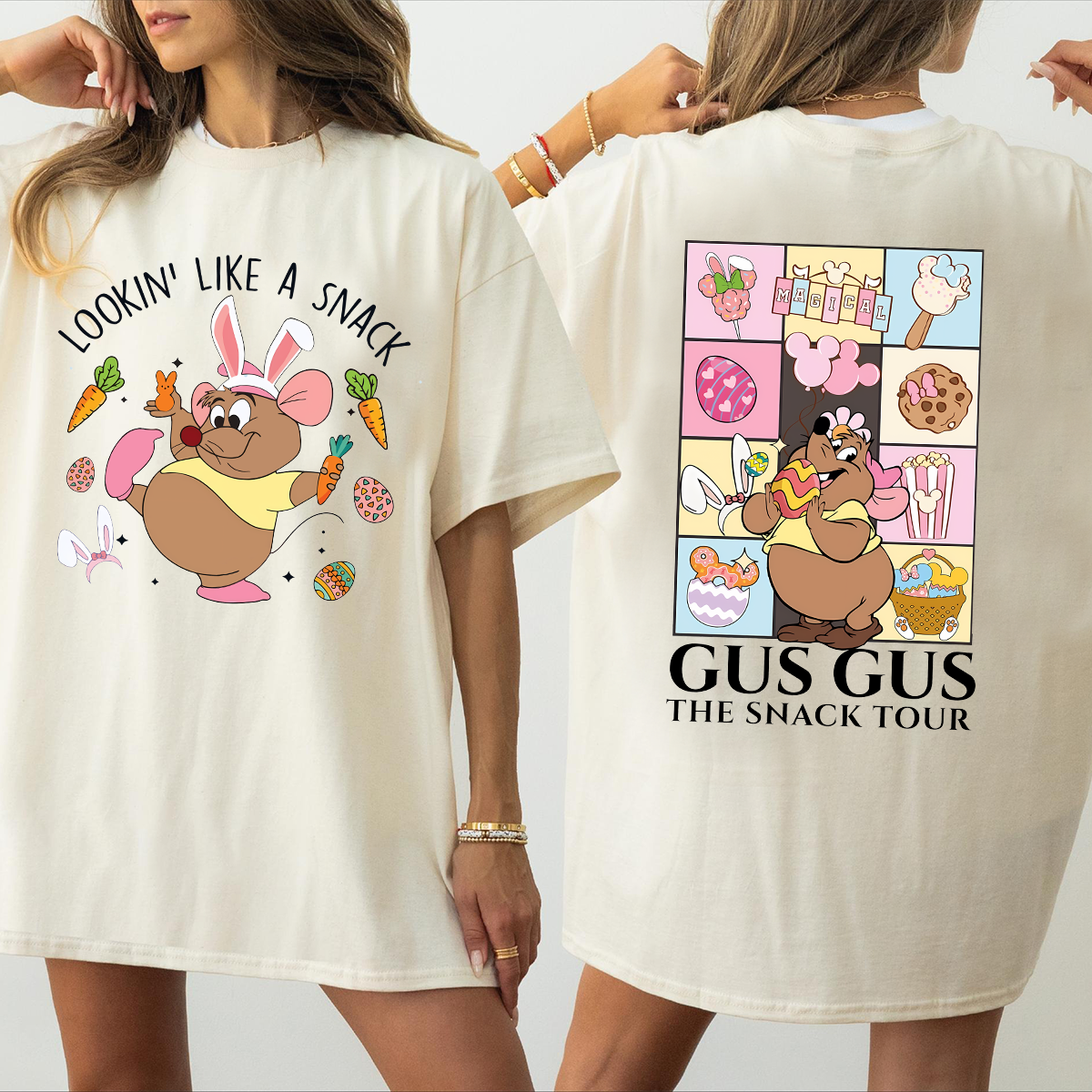 Lookin' Like A Snack Easter T-shirt, Gus Gus Easter Day Tee, Easter Eggs T-Shirt, Easter Bunny Ears Sweater, Easter Mouse Sweatshirt - Image 3