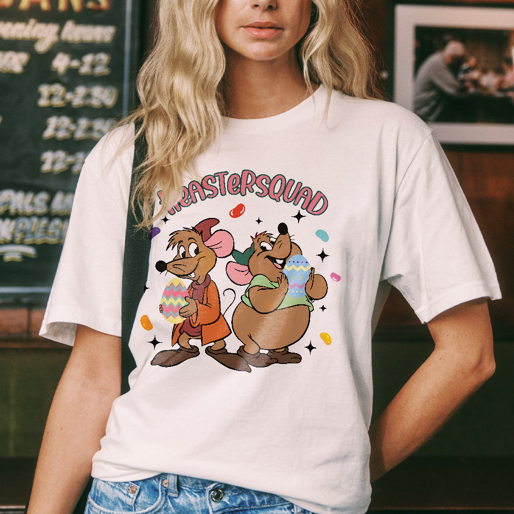 Gus Gus And Jaq Easter Vibes Tee, Easter Sweatshirt, Happy Easter T-shirt, Cute Bunny Shirt, Easter Trip Tee, Easter Squad Shirt - Image 4