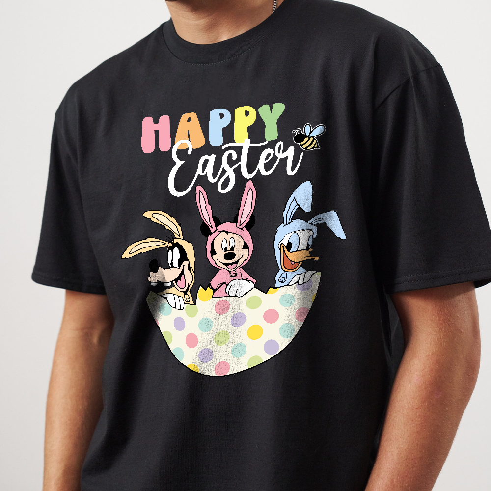 Easter Egg Shirt, Easter Day T-Shirt, Characters Happy Easter Shirt, Mouse and Friends Easter Shirt, Easter Bunny - Image 4