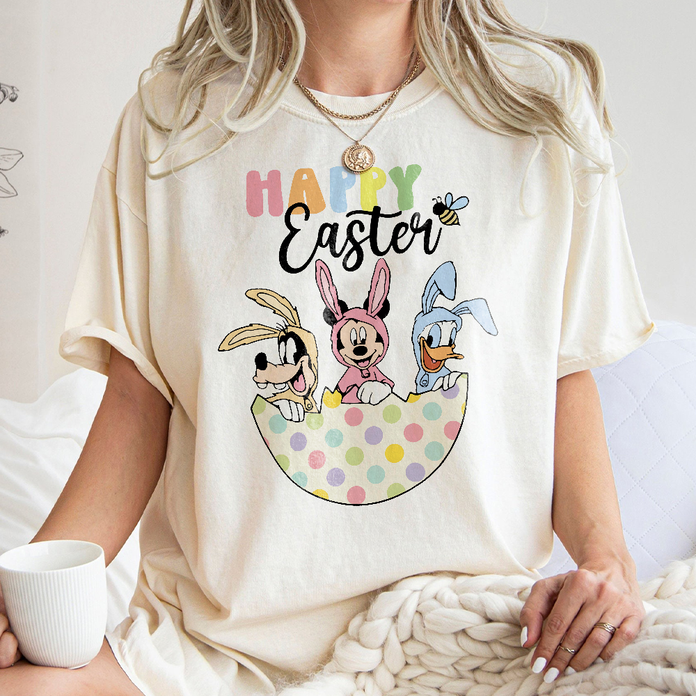Easter Egg Shirt, Easter Day T-Shirt, Characters Happy Easter Shirt, Mouse and Friends Easter Shirt, Easter Bunny - Image 6