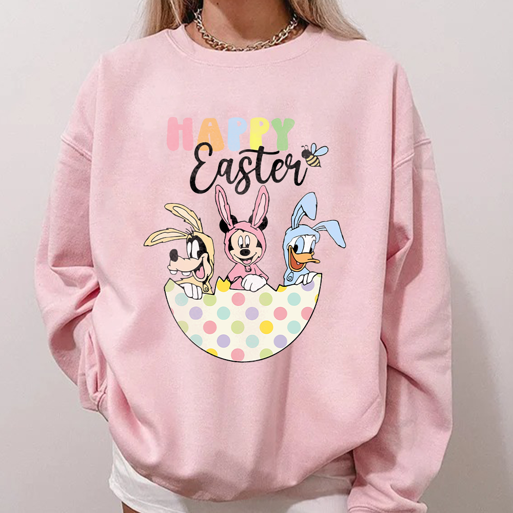 Easter Egg Shirt, Easter Day T-Shirt, Characters Happy Easter Shirt, Mouse and Friends Easter Shirt, Easter Bunny