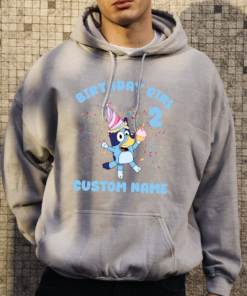 Alternative view of Custom Birthday Girl T-Shirt, Personalized Birthday Party Shirt, Birthday Girl Shirts, Cute Birthday Shirt, Cute Blue Dog Tee, Birthday Toddler Tee
