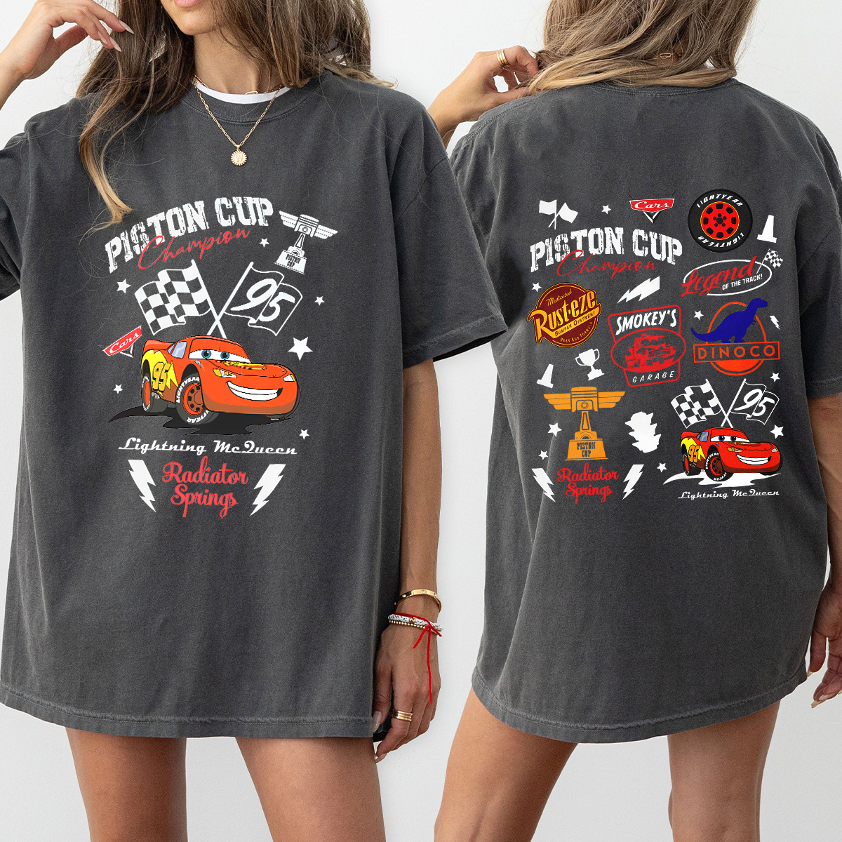 Vintage Lightning Mcqueen Shirt, Retro Cars Movie T-Shirt, Family Vacation Sweatshirt, Piston Cup Shirt, Cars Land Shirt, Cars Characters Tee - Image 3