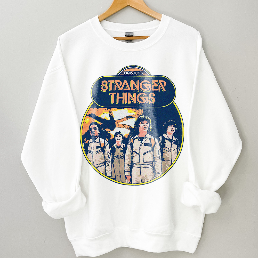 Stranger Things Sweatshirt, Vintage Stranger Things Shirt, Strannger Characters All Team Hoodie - Image 3