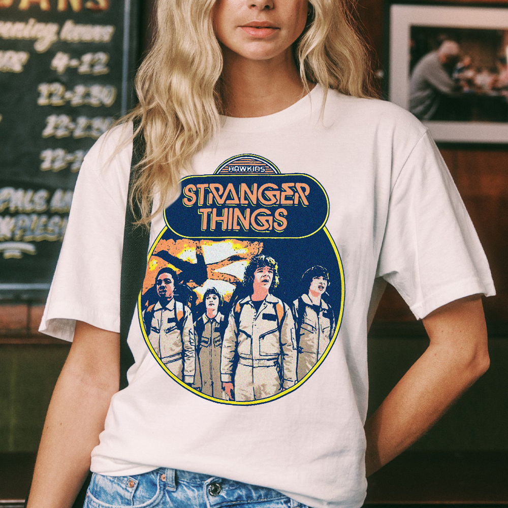Stranger Things Sweatshirt, Vintage Stranger Things Shirt, Strannger Characters All Team Hoodie - Image 5