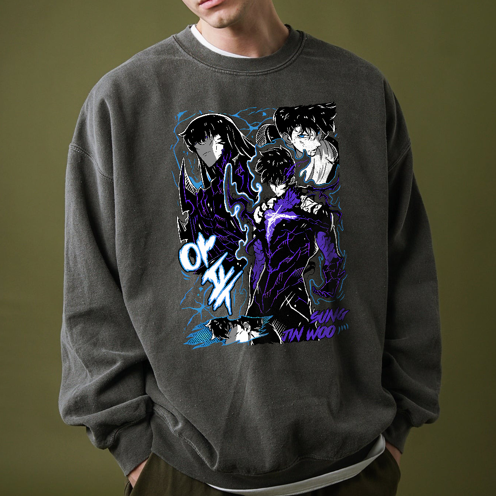 Pure Aura Solo Leveling Anime Shirt, Minimalist Jinwoo Tee, Shadow Monarch Anime T-Shirt, Crunchyroll Anime Merch - Image 2