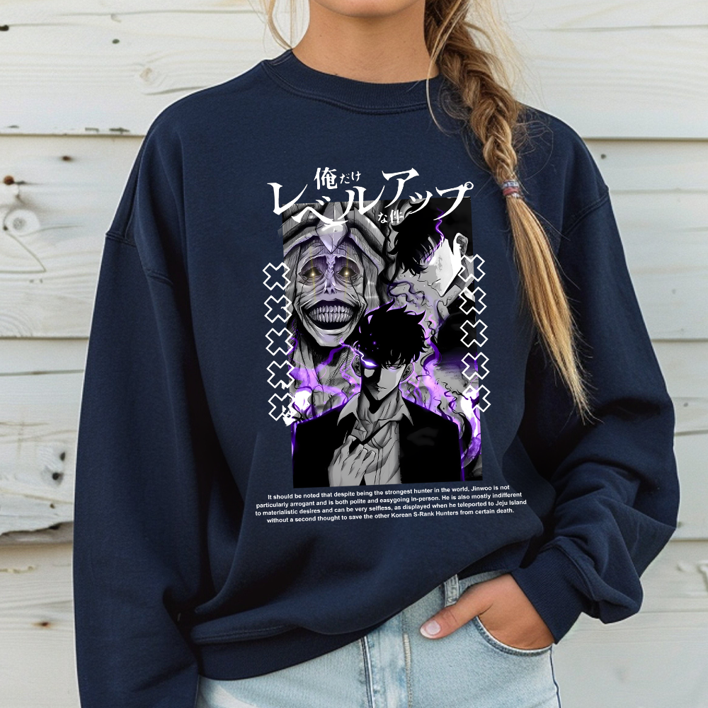 Solo Leveling Anime Shirt, Minimalist Jinwoo Tee, Shadow Monarch Anime T-Shirt, Webtoon Gift, Crunchyroll Anime Merch - Image 4