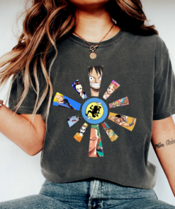 Alternative view of Pirate Anime T-shirt, One Piece Manga Tee, Unisex Garment-Dyed Sweatshirt, Japanese Cartoon Top, Cool Graphic Tee